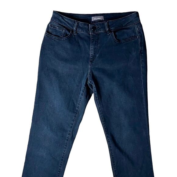 DL1961 Coco MidRise Curvy Jeans Vance Straight Legs Gray Stone Black Denim 27 - Picture 6 of 9